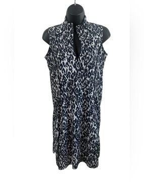 Tail White Label Women's White/Blue UPF Athletic Dress Leopard Print Size XS